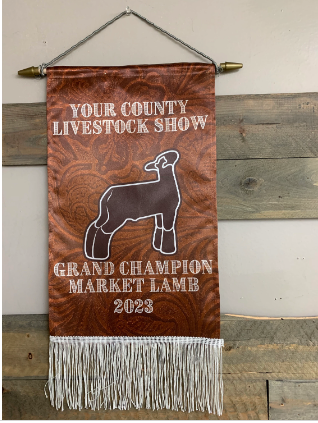 Champion Livestock Banners, Custom Stock Show Award, Livestock Show, Rodeo Award, FFA, 4-H, Banquet Award